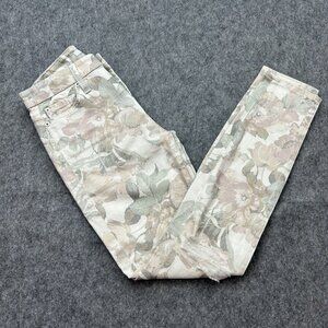 7 For All Mankind Ankle Skinny Jeans Women's Size 25 Floral Distressed Denim